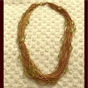 Gold and Pale Green Necklace